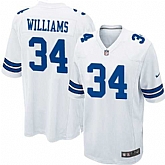 Nike Men & Women & Youth Cowboys #34 Williams White Team Color Game Jersey,baseball caps,new era cap wholesale,wholesale hats